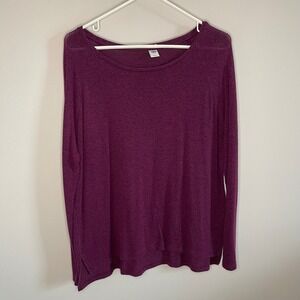 Old Navy‎ Long Sleeve Top Purple Speckled Casual Everyday Top Women Size Medium
